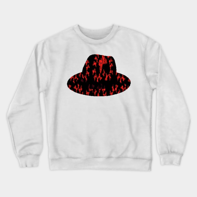 black hat red batterfly Crewneck Sweatshirt by jaml-12